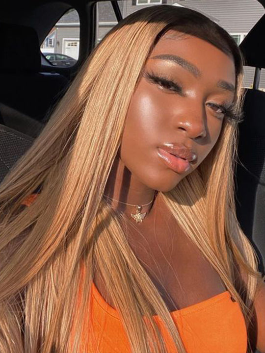 #27 Honey Blonde Wig 5x5 13x4 13x6 Lace Front Wigs Brazilian Straight Human Hair Wigs